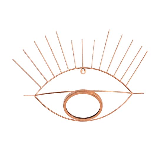 19" Gold Metal Eye Wall Mirror
